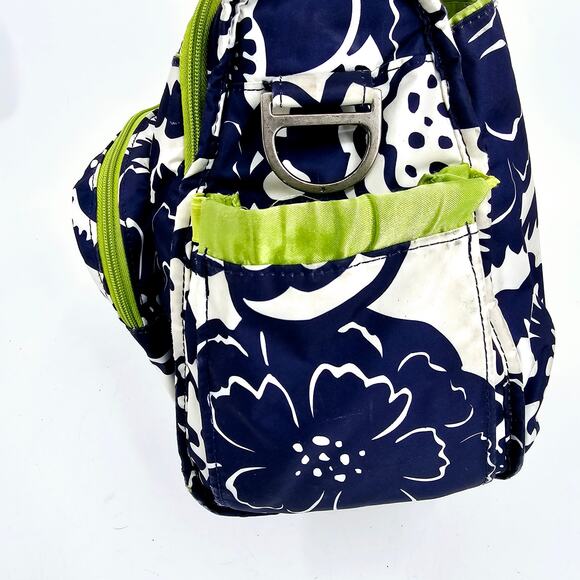 JuJuBe BFF Floral Diaper Bag & Pad Cobalt Blossoms Blue White RARE DISCONTINUED - Picture 3 of 14
